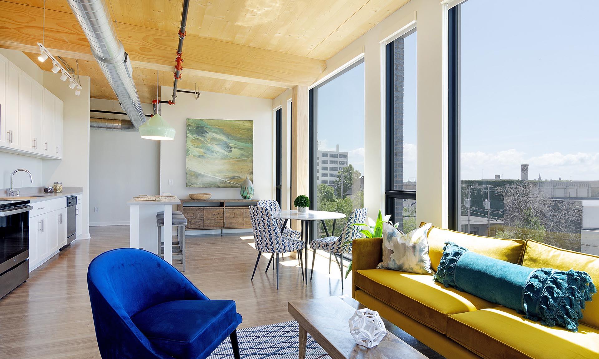 Timber Lofts inside loft